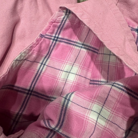 Toddler Carhartt Pink Plaid-Trim Cotton flannel lined Overalls - Picture 5 of 9